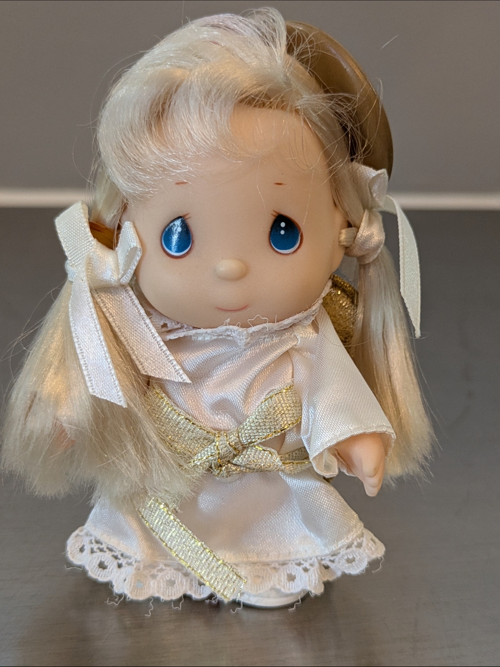 Precious Moments Angel Doll in White and Gold Dress